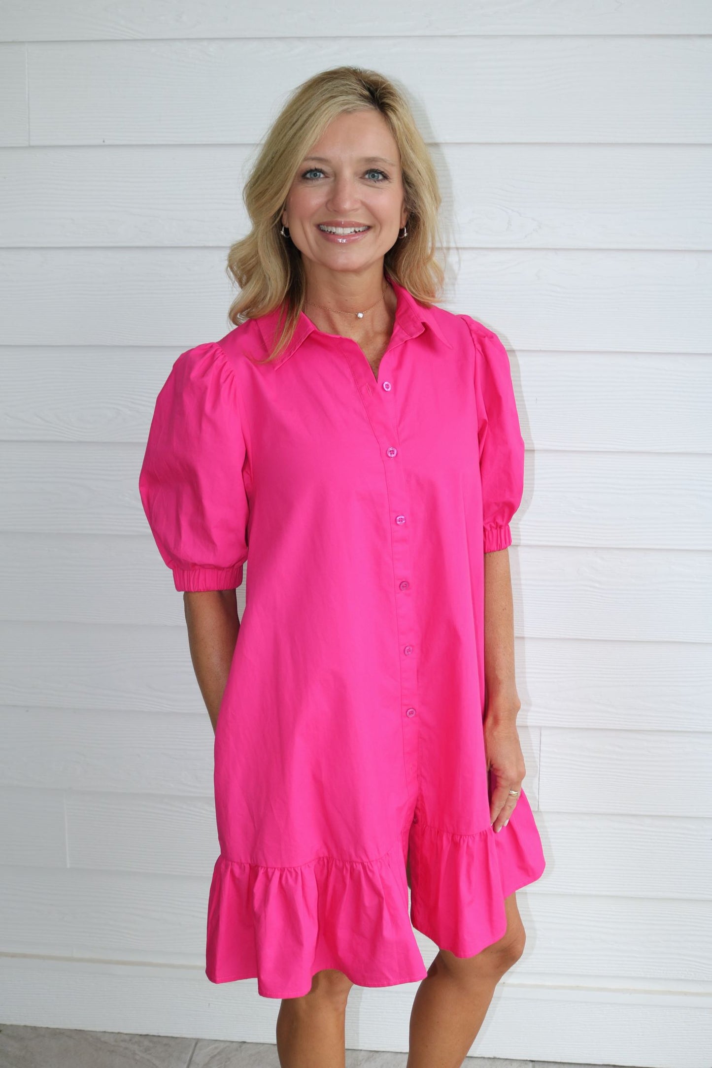 Alaina Button Down Shift Dress