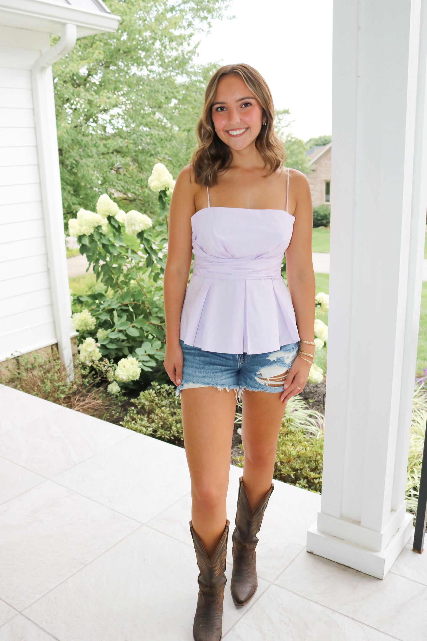 Geaux with the Bow Peplum Top
