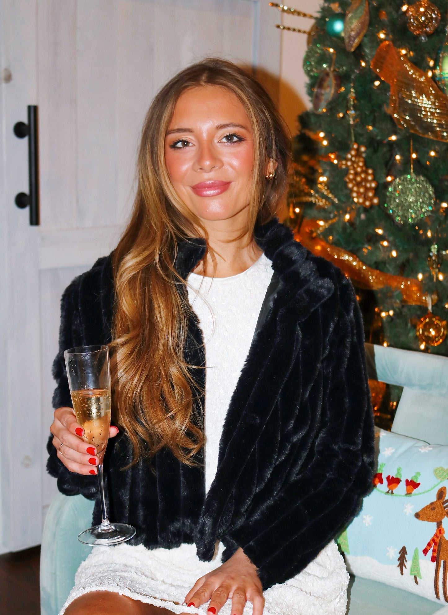 Black Faux Cropped Jacket
