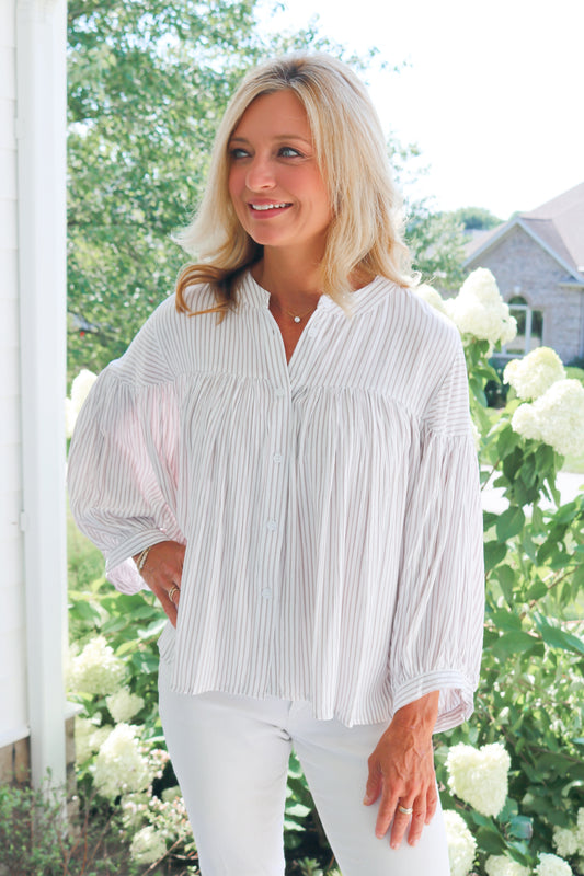 Sunday Button Down Blouse Top