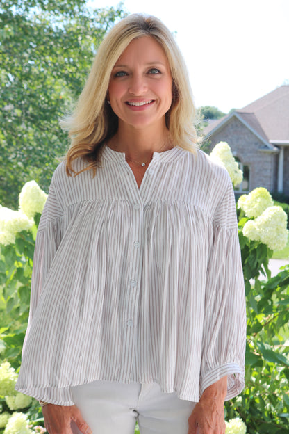 Sunday Button Down Blouse Top