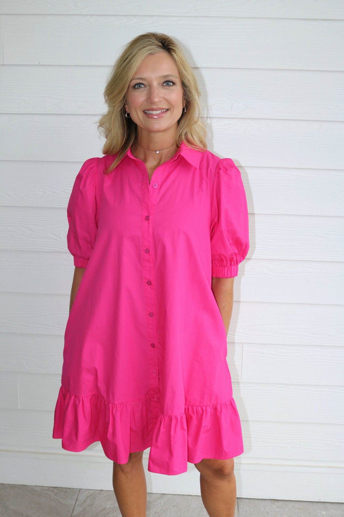 Alaina Button Down Shift Dress