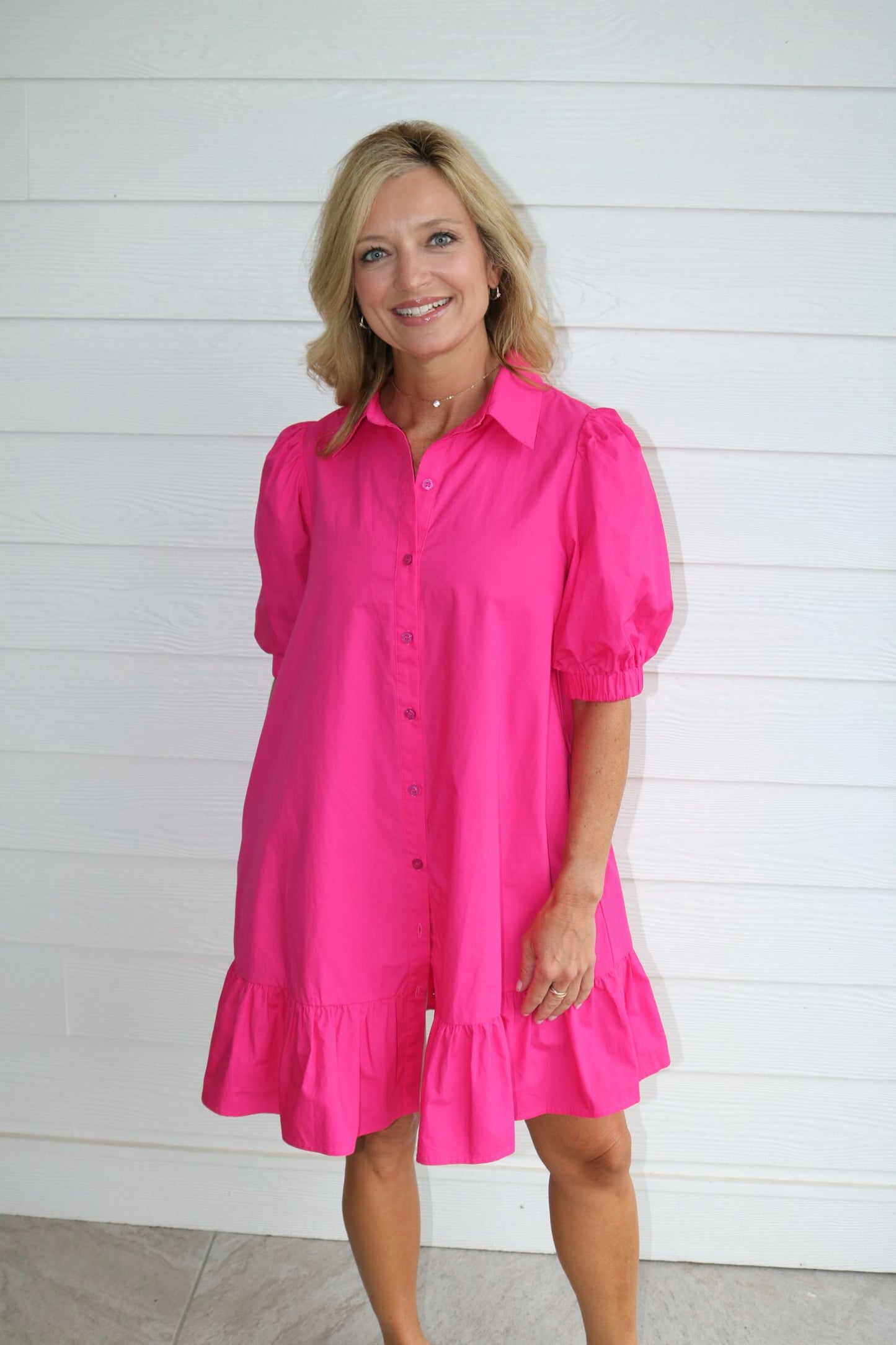 Alaina Button Down Shift Dress