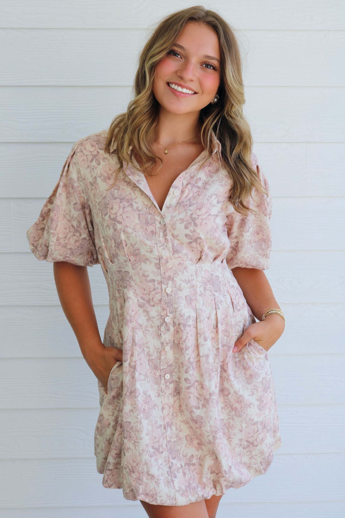 Bashful Bubble Hem Mini Dress