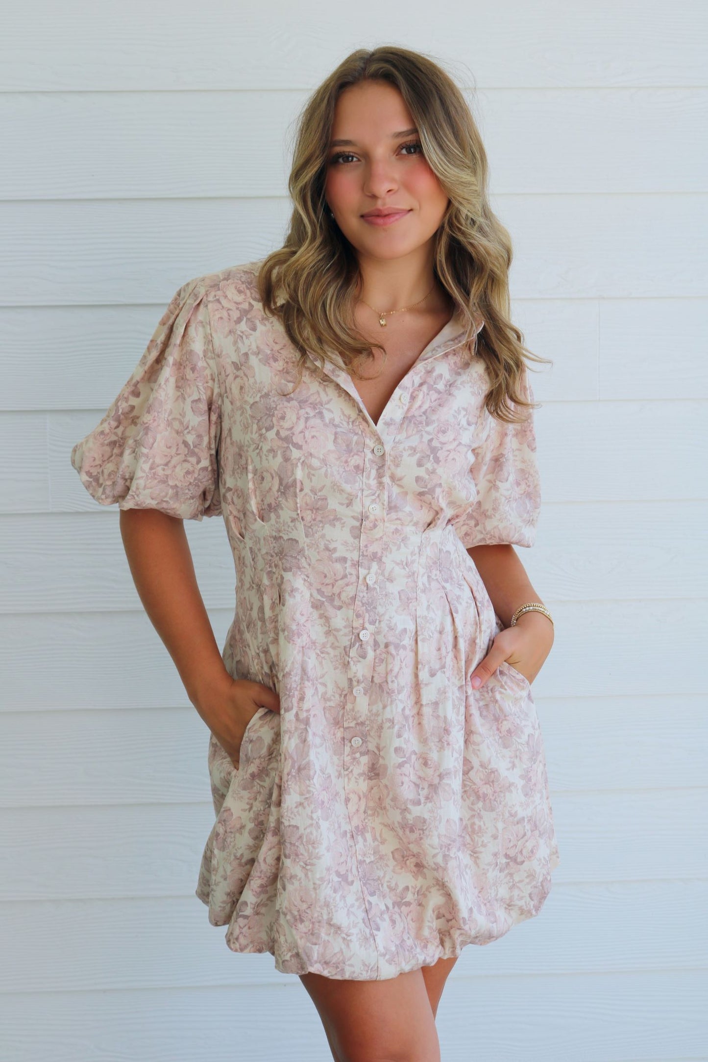 Bashful Bubble Hem Mini Dress