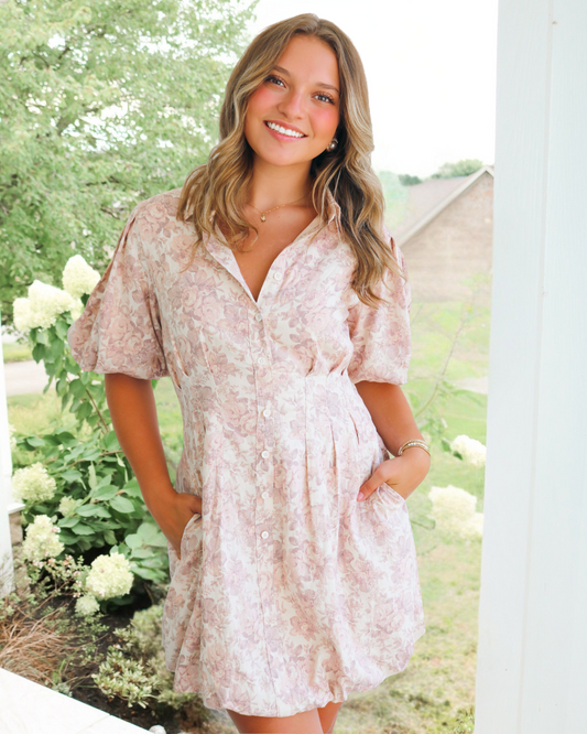 Bashful Bubble Hem Mini Dress