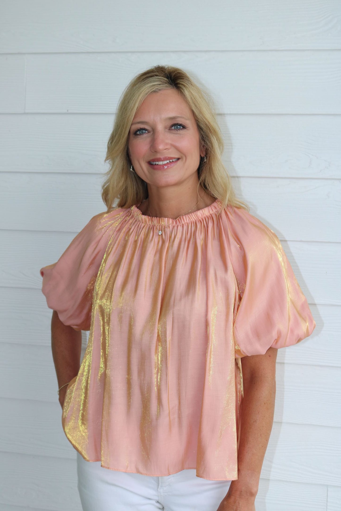 Just Peachy Blouse Top