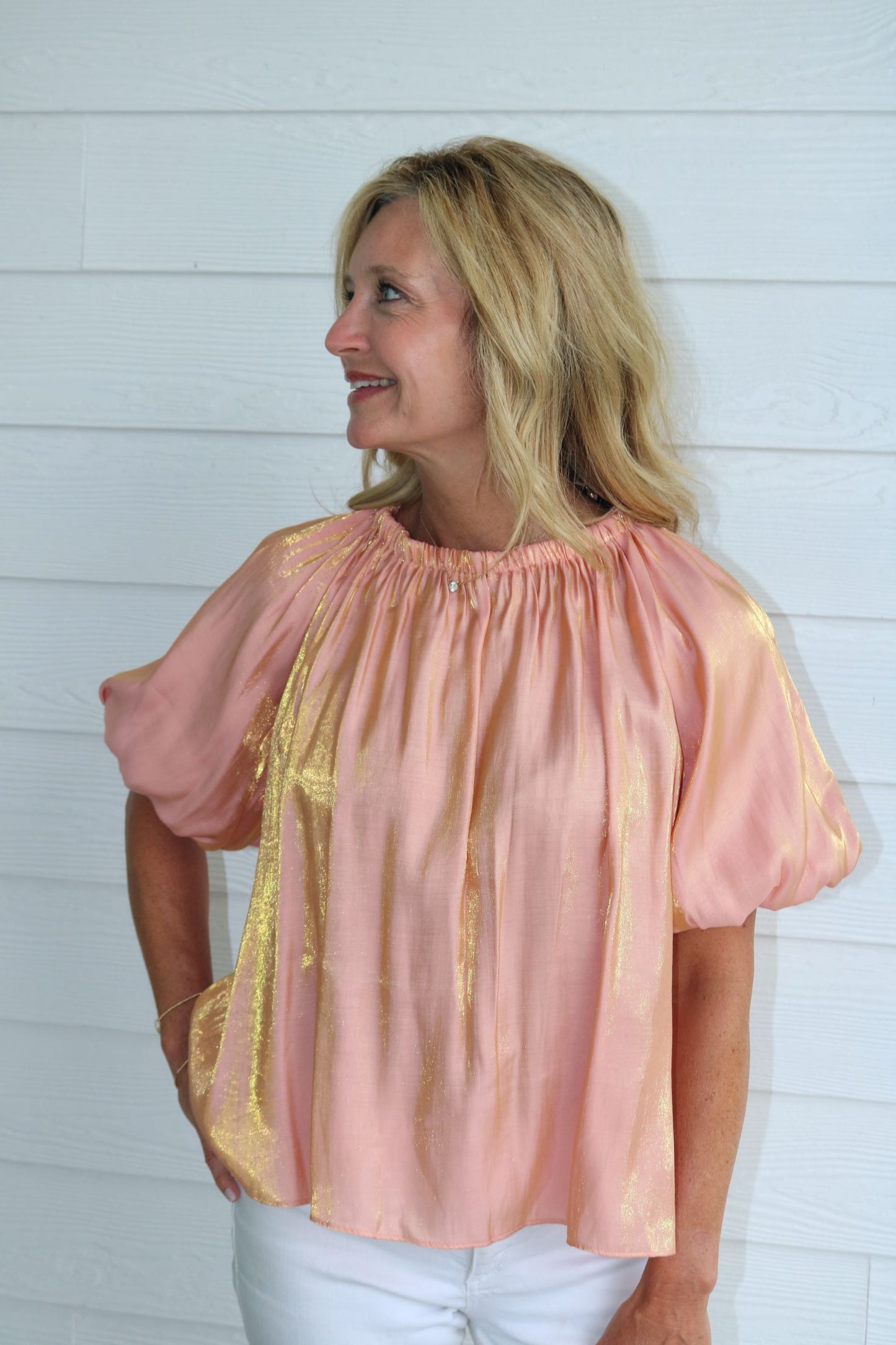 Just Peachy Blouse Top