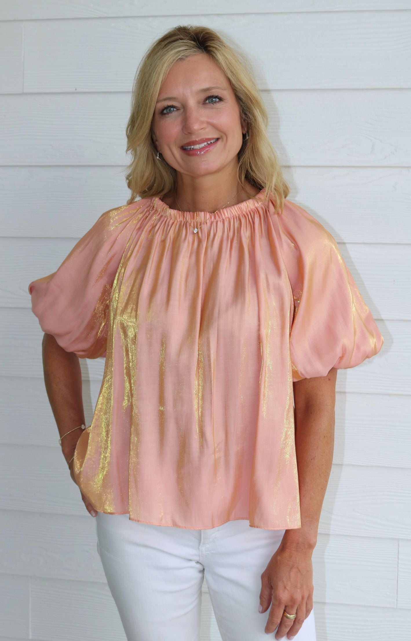 Just Peachy Blouse Top