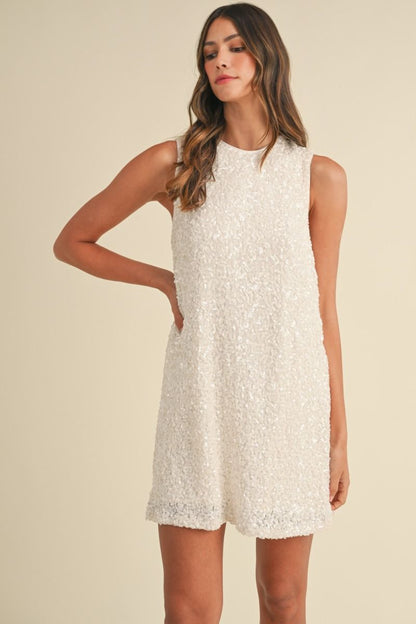 Sequin Tie Shift Dress